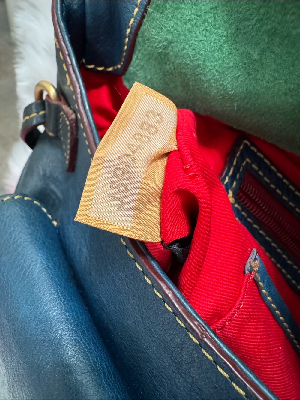 Dooney & Bourke Blue Leather Satchel Messenger Shoulder Bag - Picture 12 of 14
